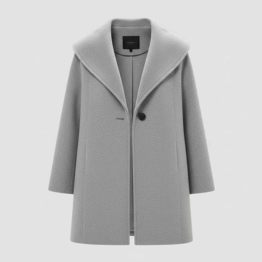 Windproof women's coat with shawl collar