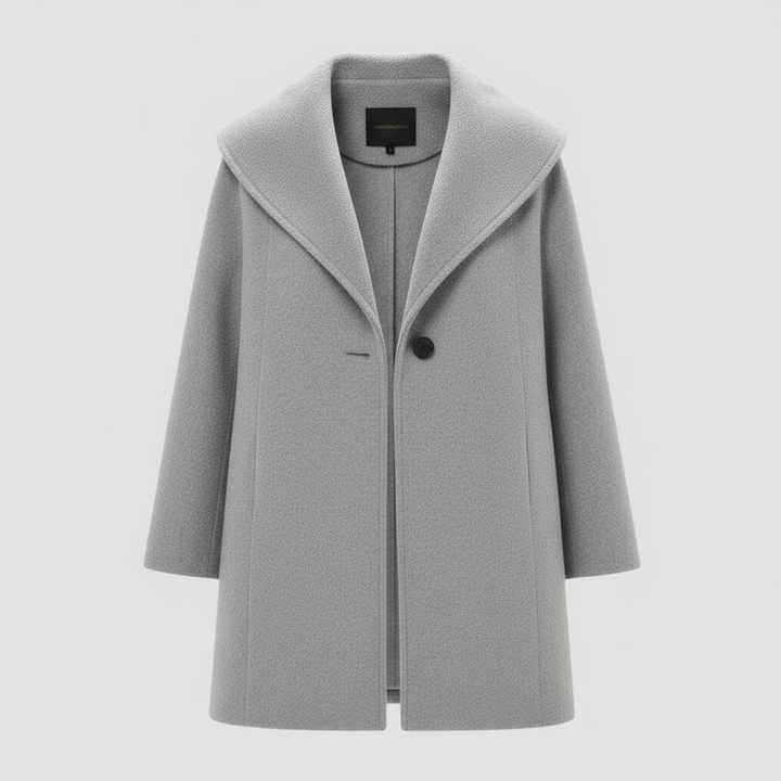 Windproof women's coat with shawl collar