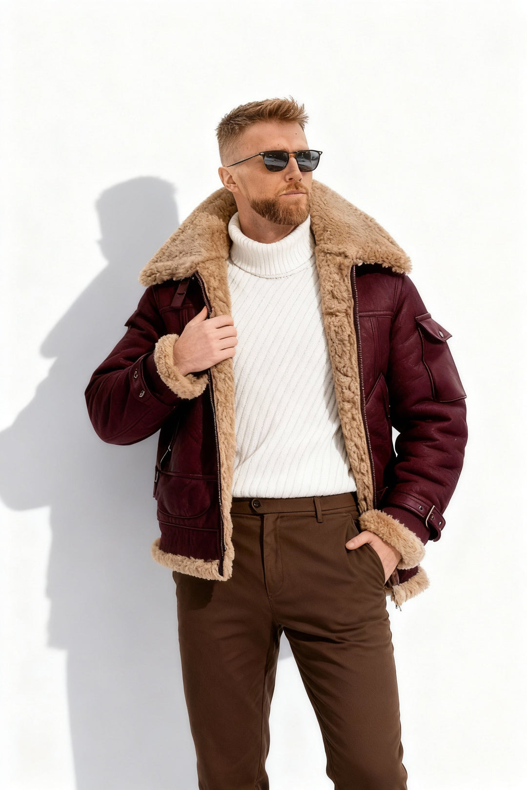 Mune | Cozy Camel Padded Men's Flight Jacket