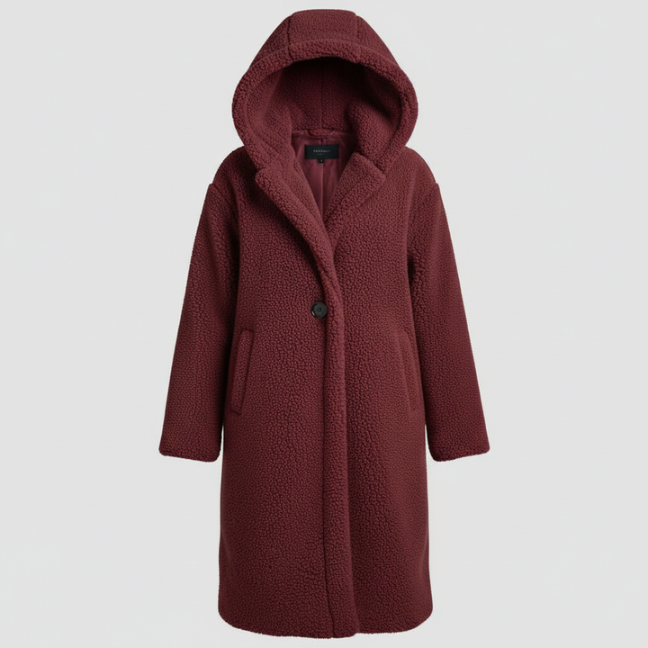 Fashionable Teddy Coat Women Comfort Long Coat Hood