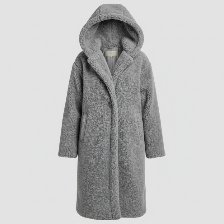 Fashionable Teddy Coat Women Comfort Long Coat Hood