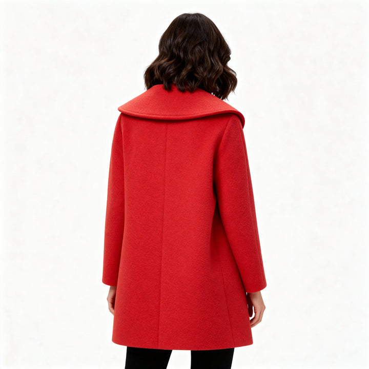 Windproof women's coat with shawl collar