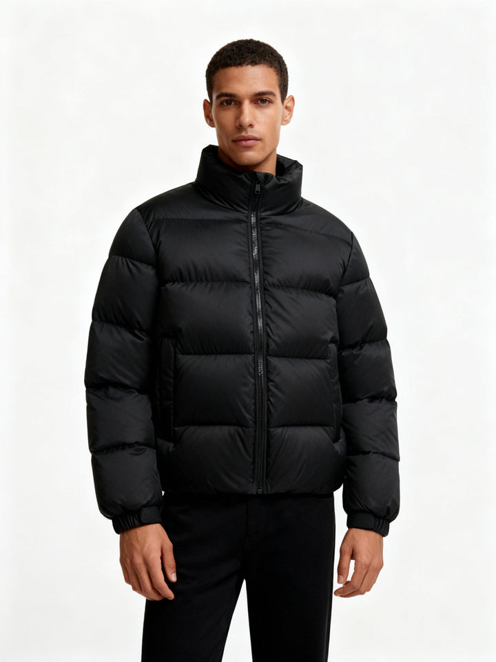 Men's puffer jacket made of duck feathers with warmth & hood | Mune Fashion