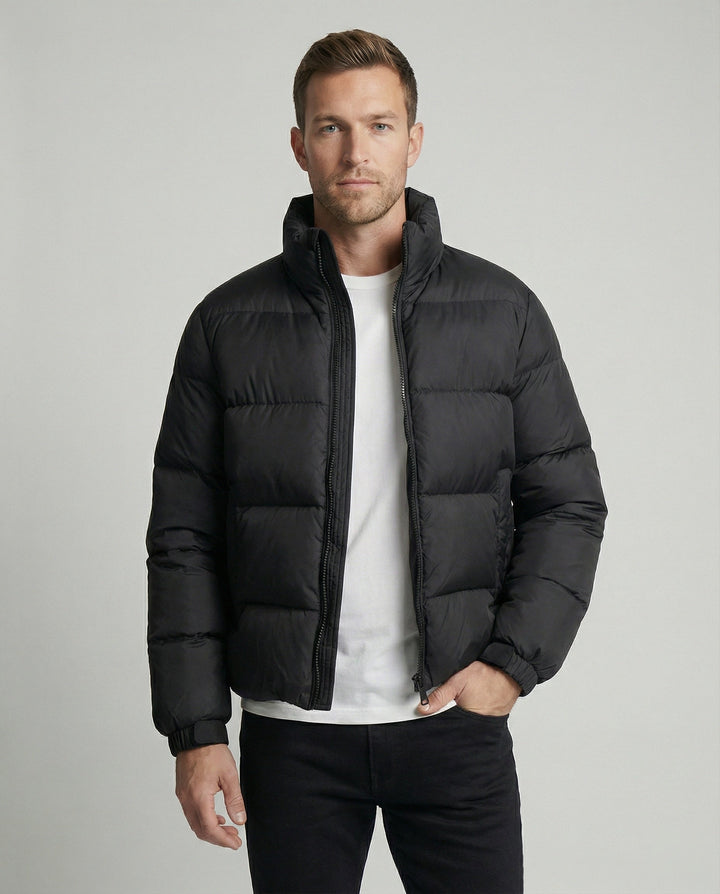 Men's puffer jacket made of duck feathers with warmth & hood | Mune Fashion