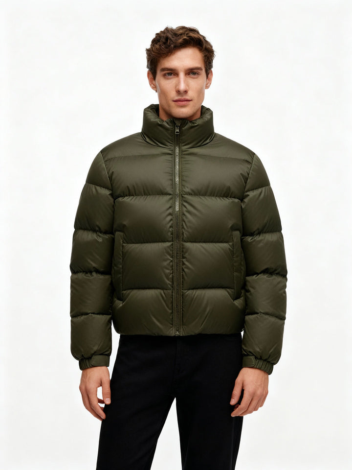 Men's puffer jacket made of duck feathers with warmth & hood | Mune Fashion