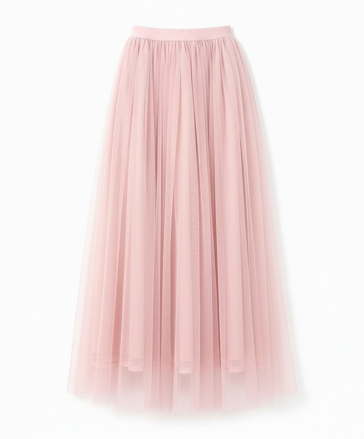 Ankle-length skirt with high waist