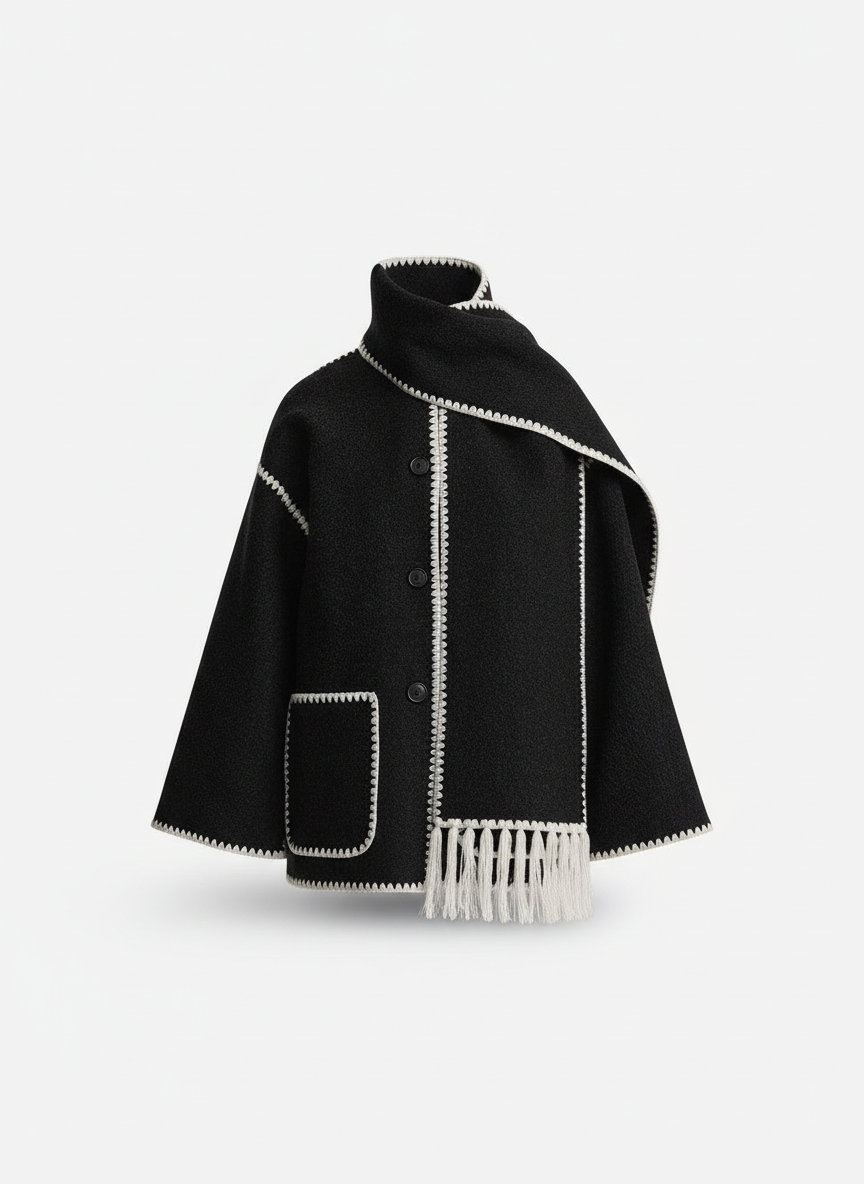 Elegant Scarf Jacket Women Warm
