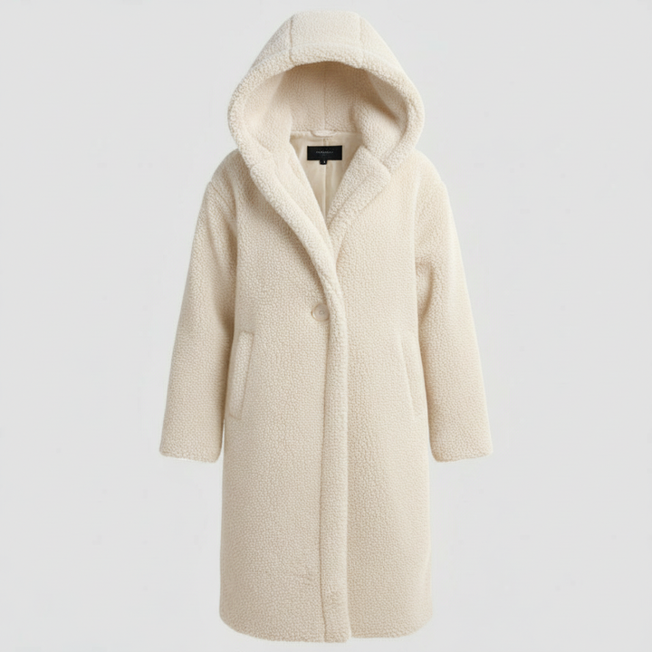 Fashionable Teddy Coat Women Comfort Long Coat Hood