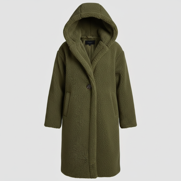 Fashionable Teddy Coat Women Comfort Long Coat Hood