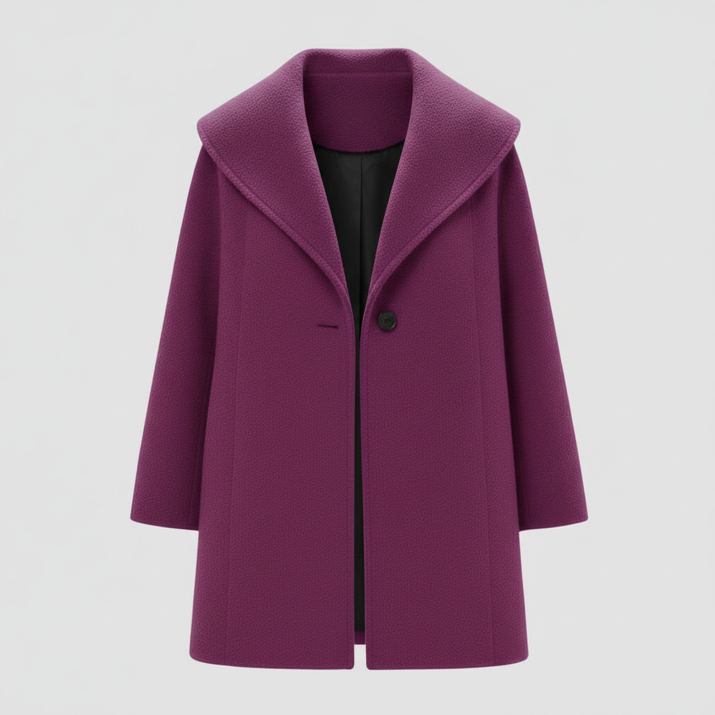 Windproof women's coat with shawl collar
