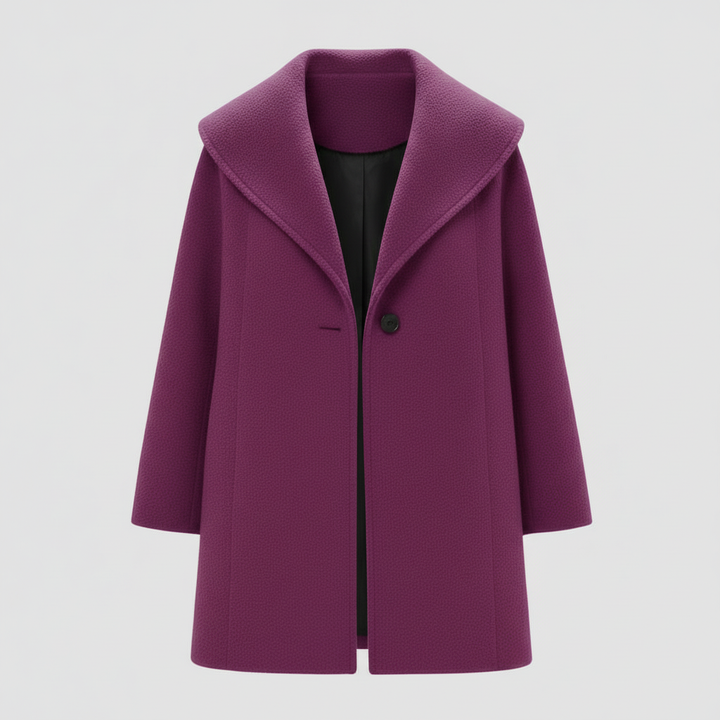 Windproof women's coat with shawl collar