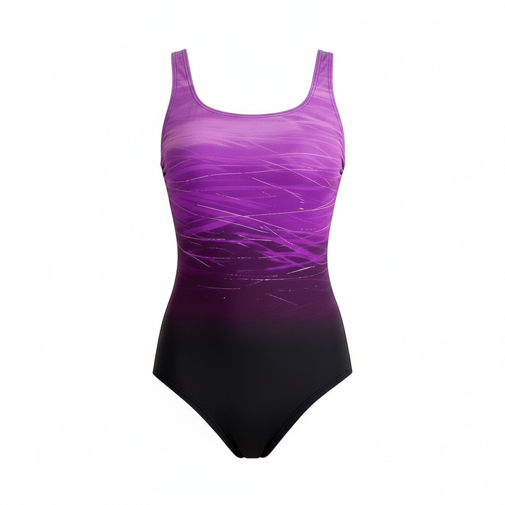 One-piece sport swimsuit with ombre design
