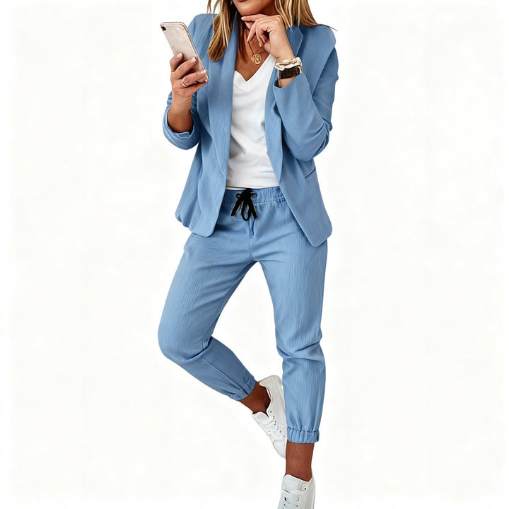 Women's Blazer Set - Blazer with Pants, Jogger Suit Women
