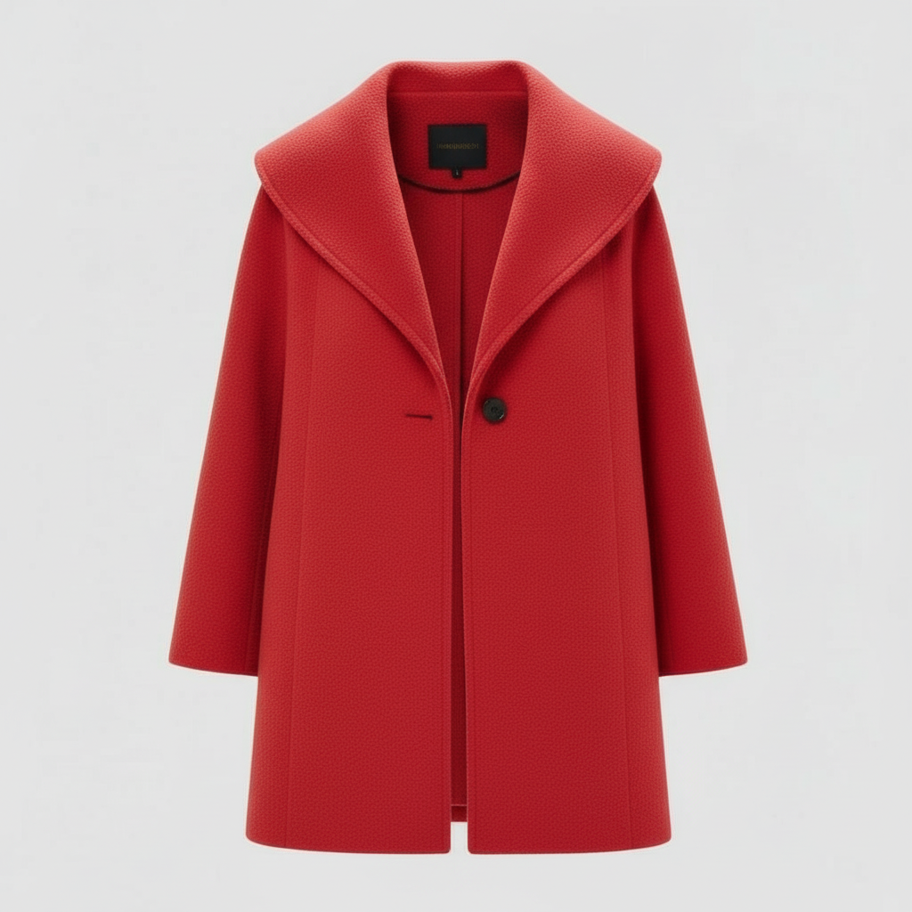 Windproof women's coat with shawl collar
