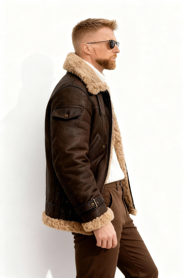 Mune | Cozy Camel Padded Men's Flight Jacket