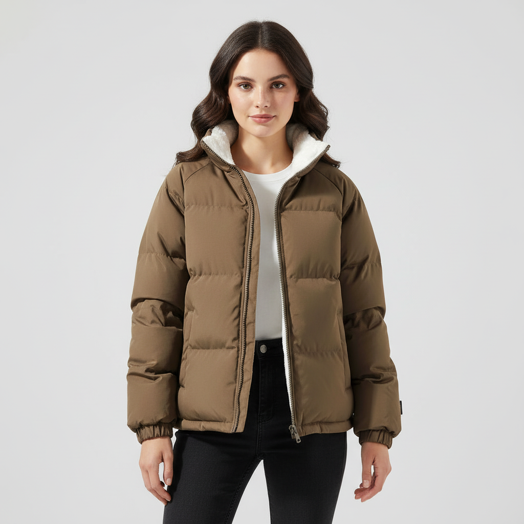Warm Fleece lined Lightweight Puffer Jacket Women | Mune Fashion