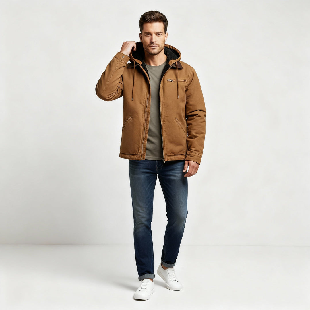 Functional Waterproof Outdoor Winter Parka Jacket With Hood Polyester