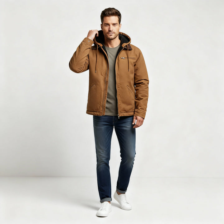 Functional Waterproof Outdoor Winter Parka Jacket With Hood Polyester