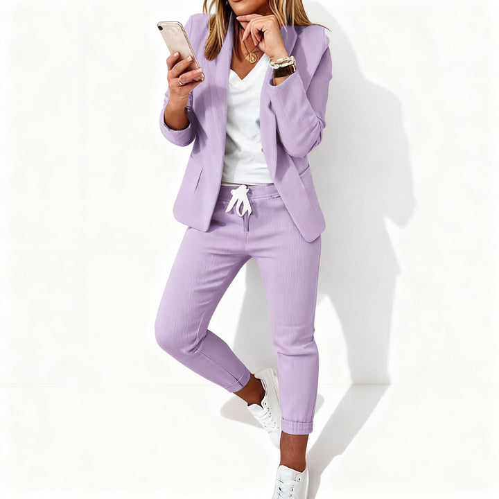 Women's Blazer Set - Blazer with Pants, Jogger Suit Women