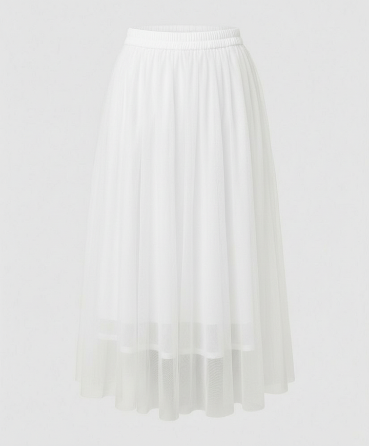 Ankle-length skirt with high waist