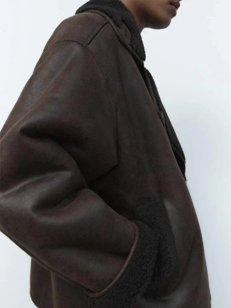 Mune | Vintage Faux Leather Jacket for Women