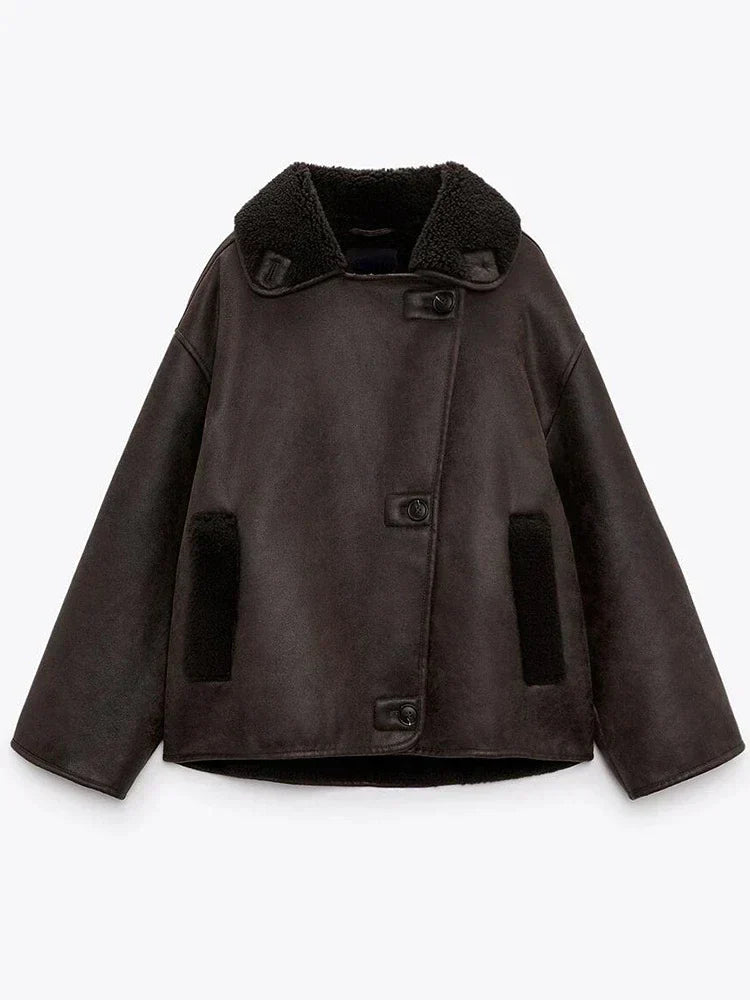 Mune | Vintage Faux Leather Jacket for Women