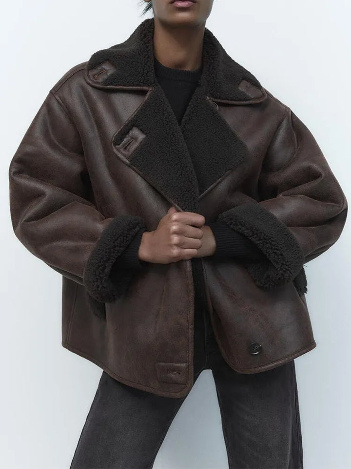 Mune | Vintage Faux Leather Jacket for Women
