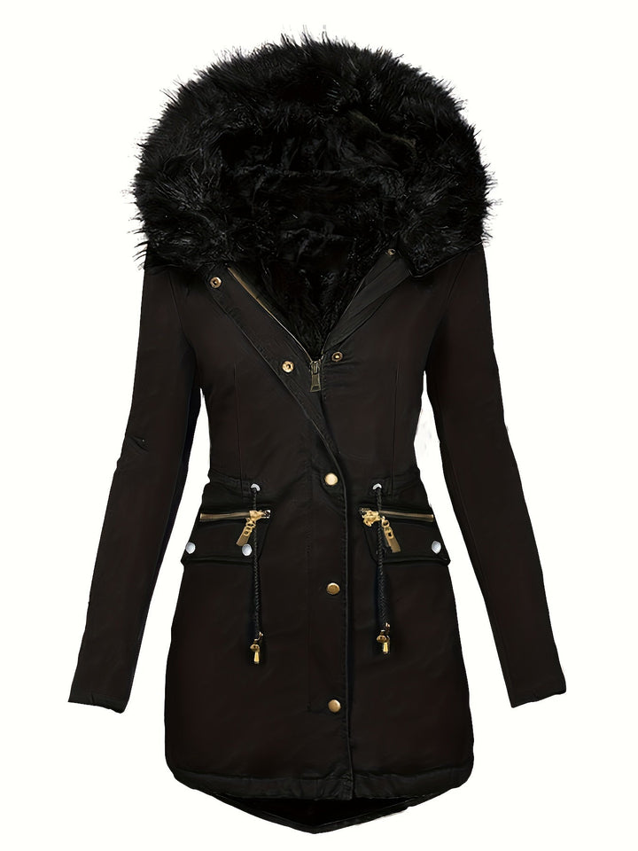 Mune | Women's Winter Parka with Hood and Faux Fur Collar