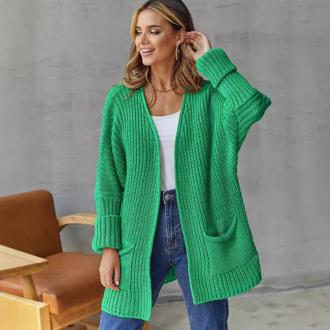 Mune | Women's Open Knit Cardigan with Pocket Details and Long Sleeves