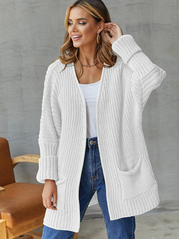 Mune | Women's Open Knit Cardigan with Pocket Details and Long Sleeves