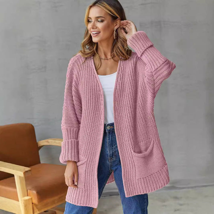 Mune | Women's Open Knit Cardigan with Pocket Details and Long Sleeves