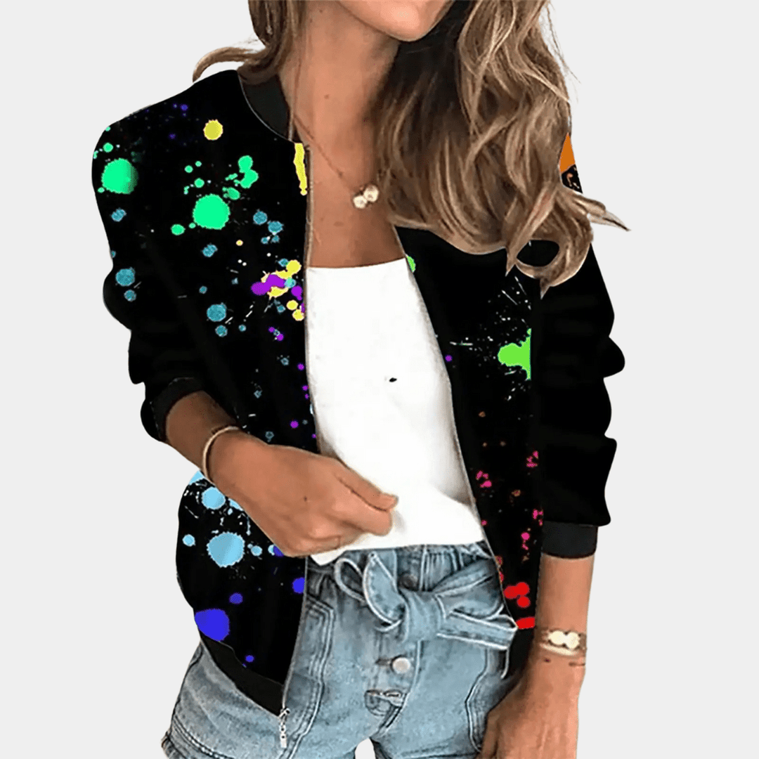 Mune | Flower Pattern Women's Jacket Made of High-Quality Polyester