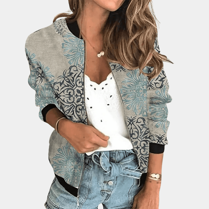 Mune | Flower Pattern Women's Jacket Made of High-Quality Polyester