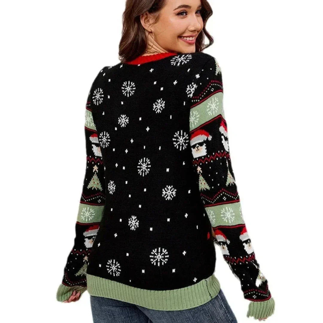 Mune | Christmas Sweater Women Warm Knitted With V-Neck