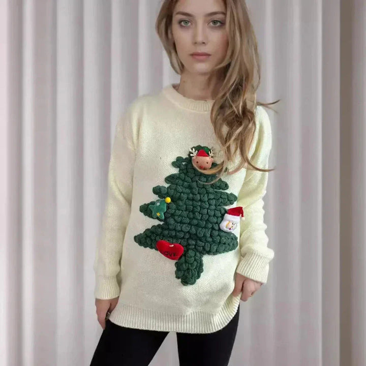 Mune | Christmas Tree Sweater with 3D Christmas Tree Women's Fashion Christmas Sweater
