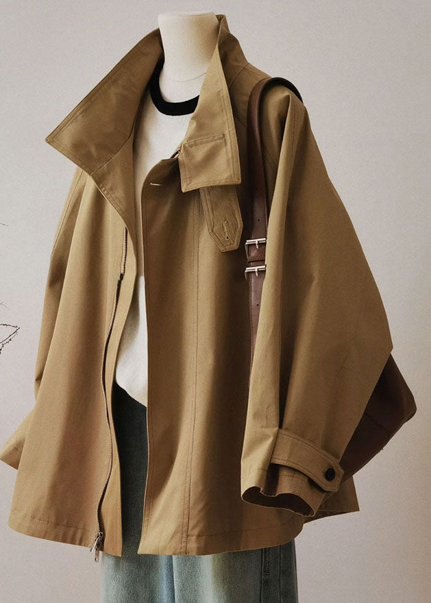Mune | Women's Trench Coat with Zipper and Long Sleeves