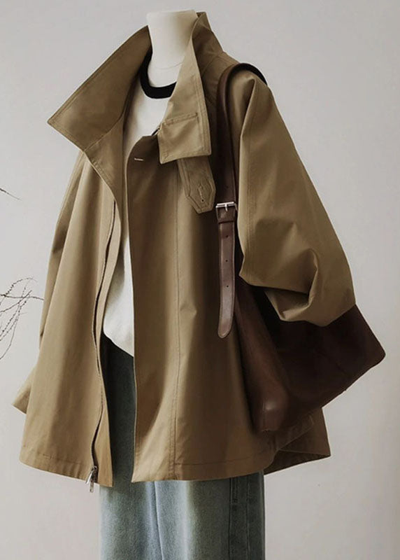 Mune | Women's Trench Coat with Zipper and Long Sleeves