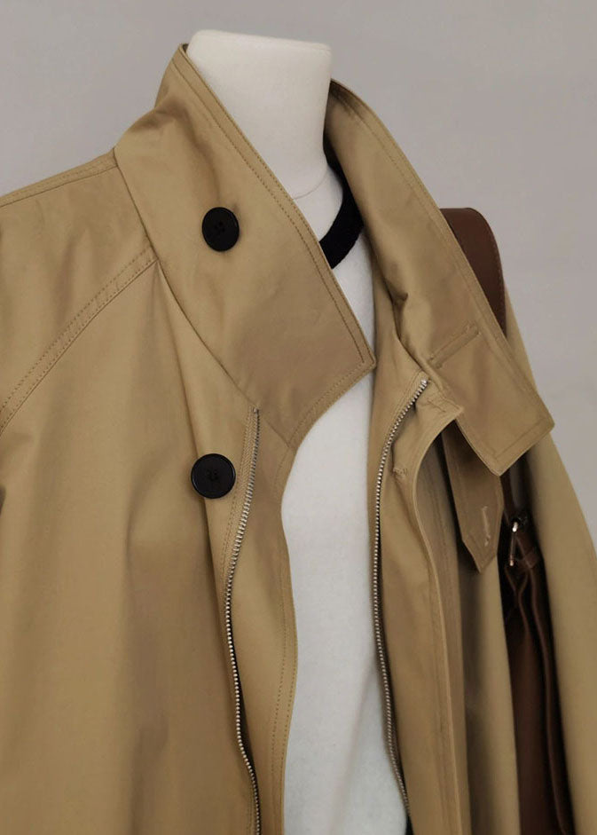 Mune | Women's Trench Coat with Zipper and Long Sleeves
