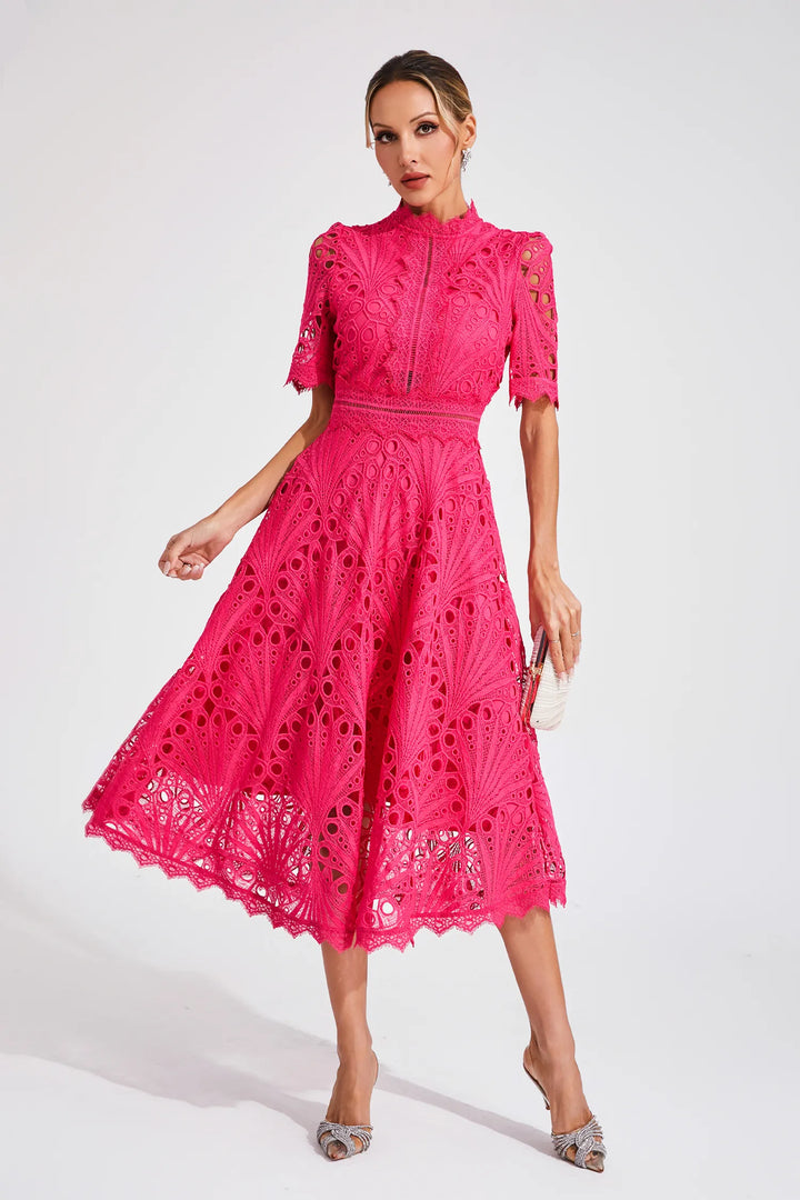 Mune | Elegant Lace Midi Dress for Women