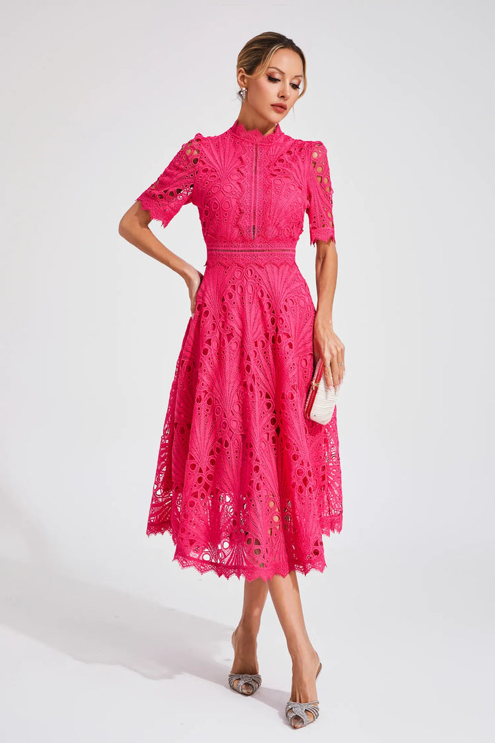 Mune | Elegant Lace Midi Dress for Women