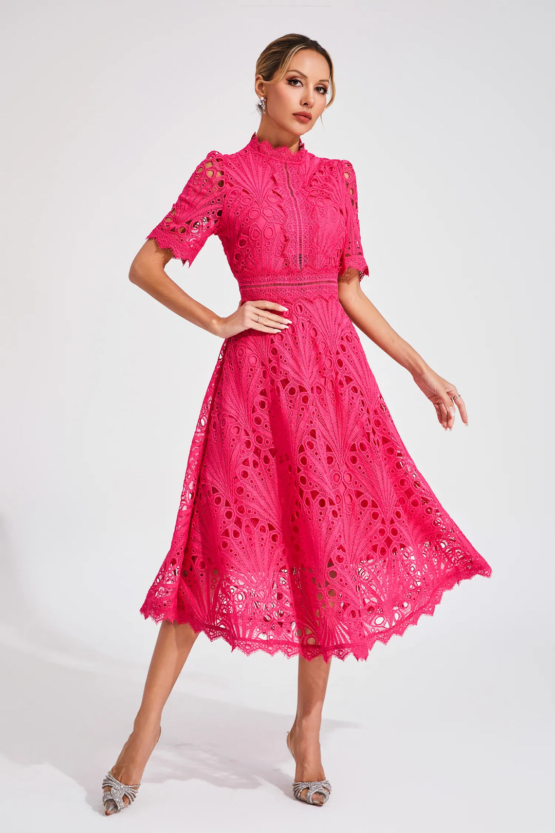 Mune | Elegant Lace Midi Dress for Women