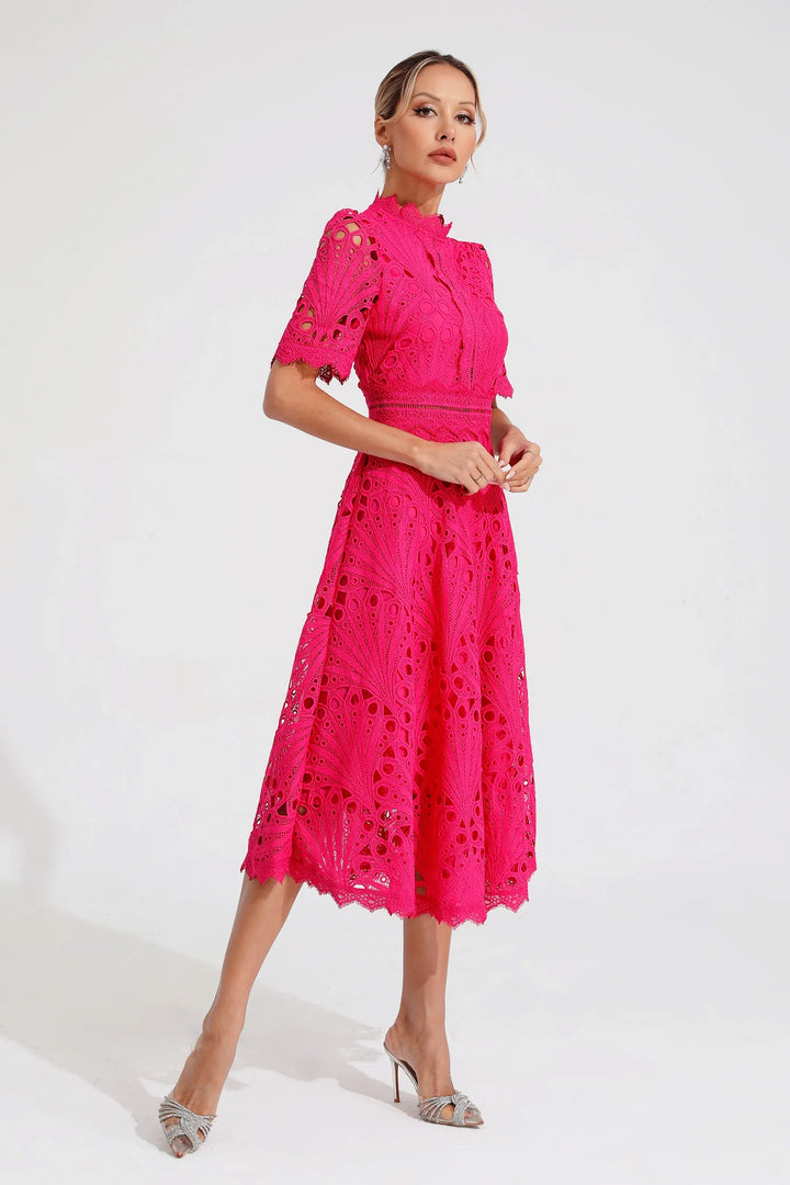 Mune | Elegant Lace Midi Dress for Women