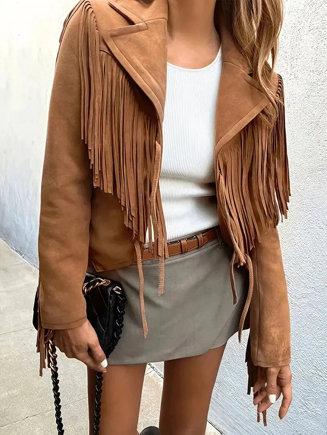 Mune | Fringe Detail Suede Tailored Jacket Herwick