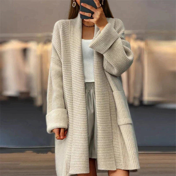 Mune | Women's cardigan with shawl collar - Long knitted cardigan
