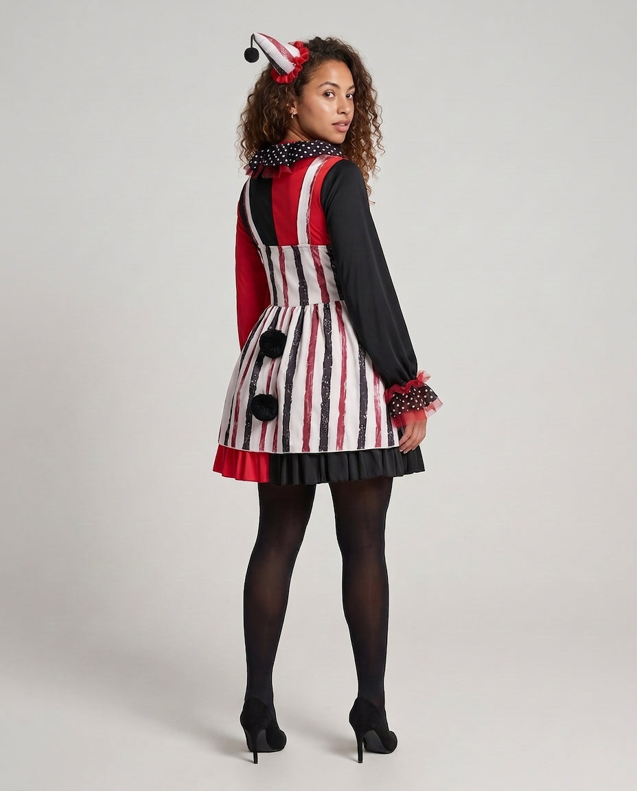 Ladies' clown costume with playful ruffle detail and high-neck collar Mune Fashion