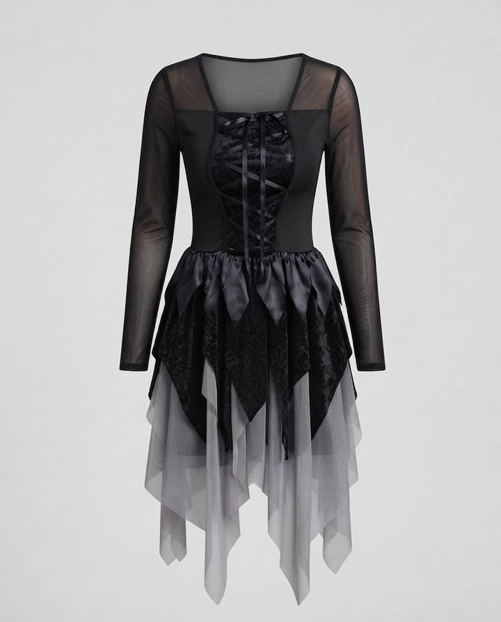 Ladies Devil Costume with Transparent Sleeves and Playful Accents Mune Fashion