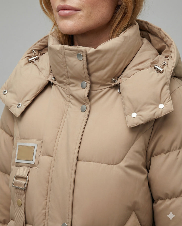 Winter coat ladies hood