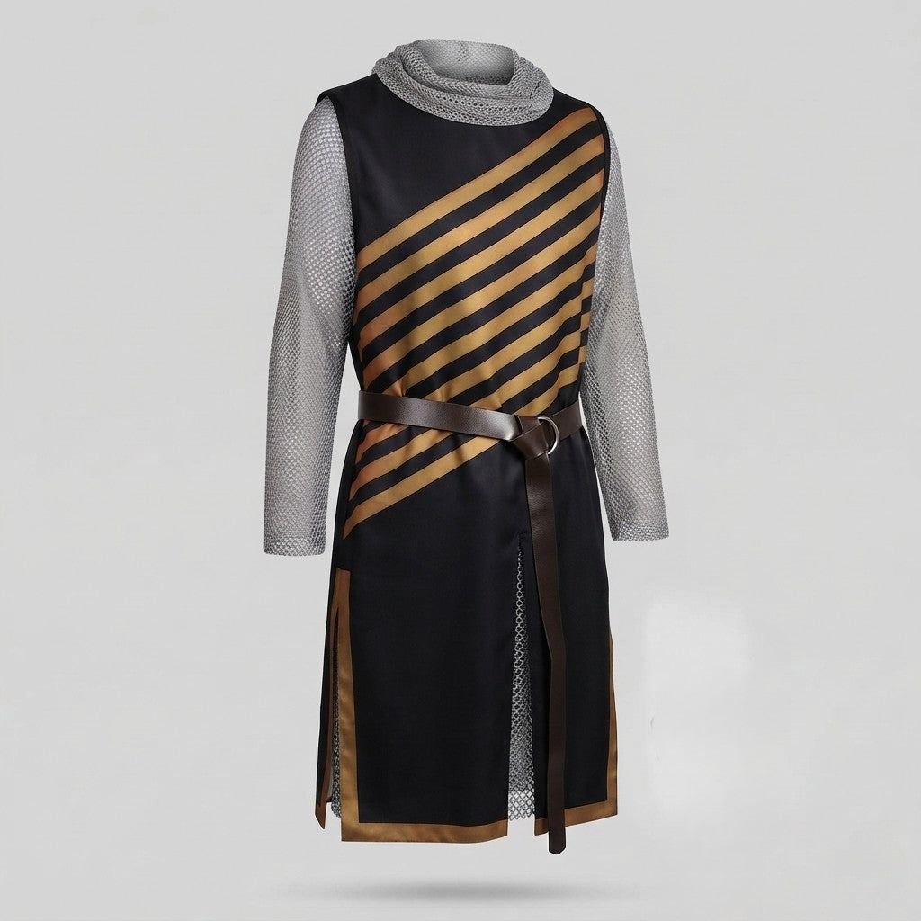 Women's costume set with striped dress and chainmail elements Mune Fashion
