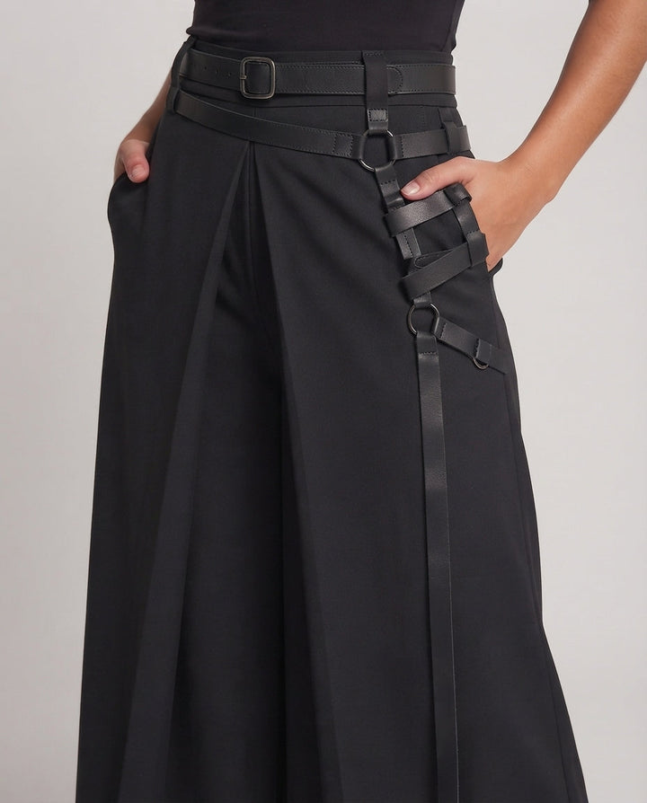 Women's stylish skirt with decorative buckles and asymmetrical cut Mune Fashion