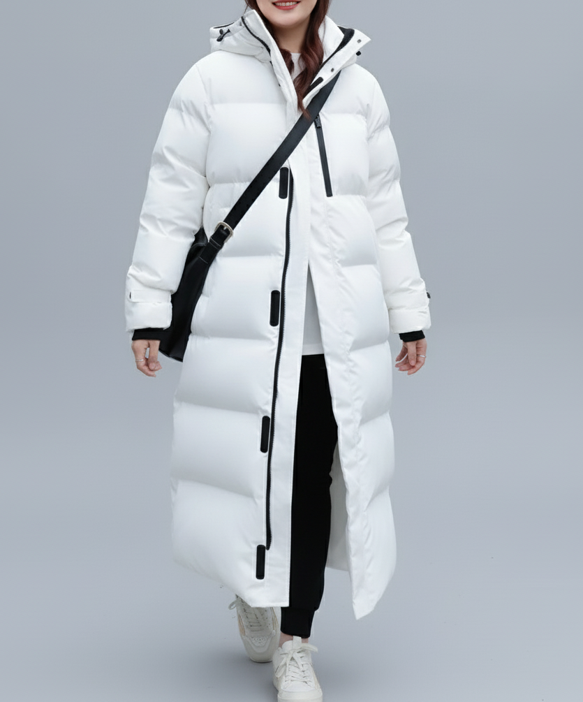 Long women's down coat | Plus sizes